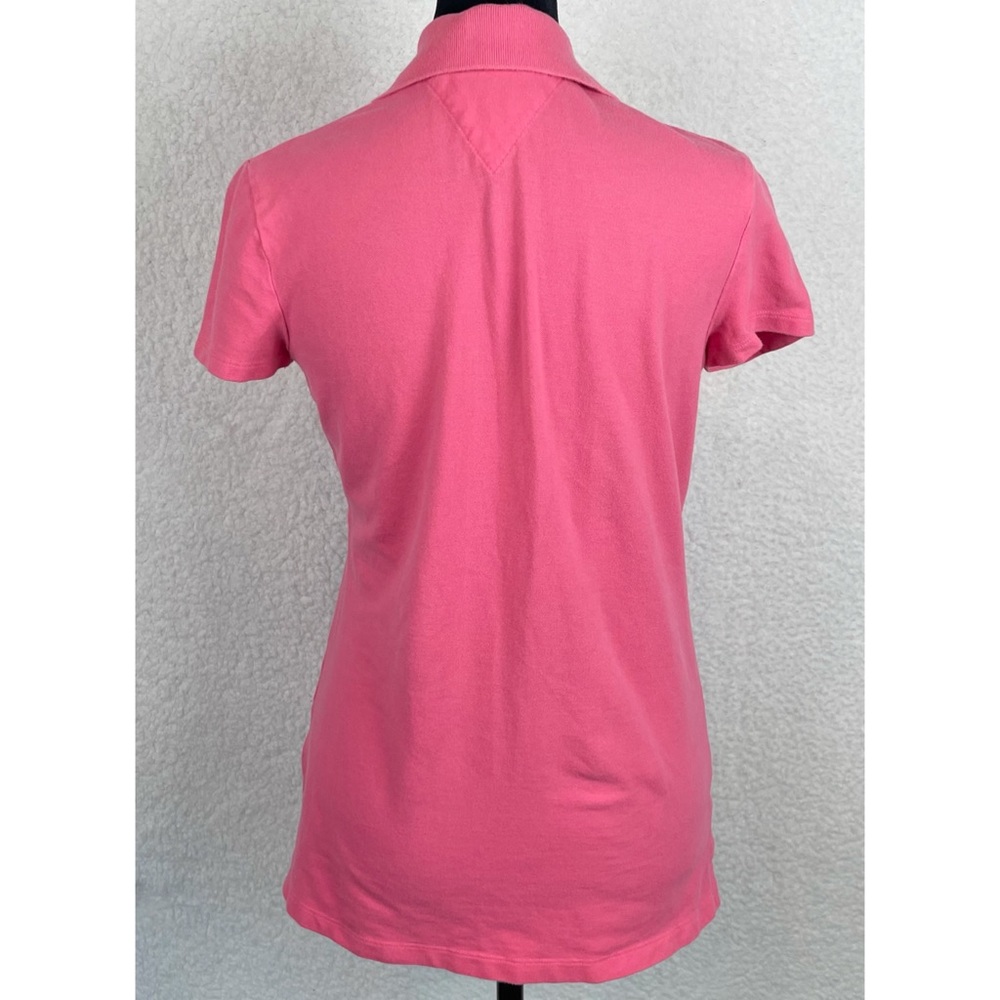 TOMMY HILFIGER • Bubblegum Pink Short Sleeve Polo Shirt, XS - Picture 8 of 16